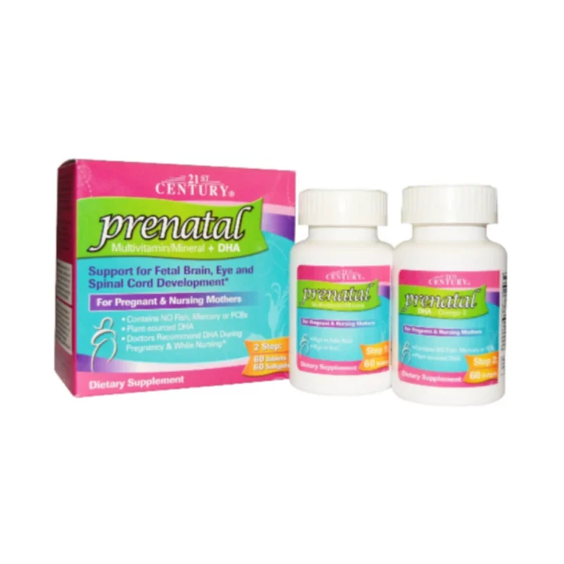 21st Century Prenatal 2 Step Multivitamin Mineral & DHA Tablets 60’s Tab With Softgels 60’s