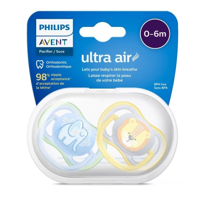 Avent Ultra Air Pacifier 0-6 Months 2Pc