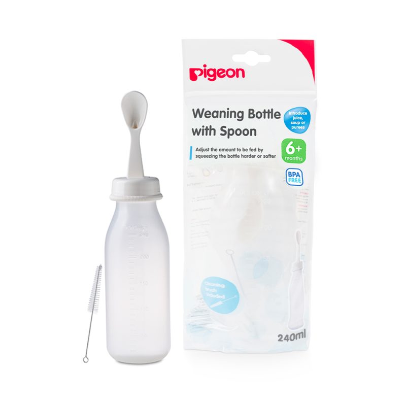 Pigeon Weaning Bottle With Spoon 240 Ml +6 Months