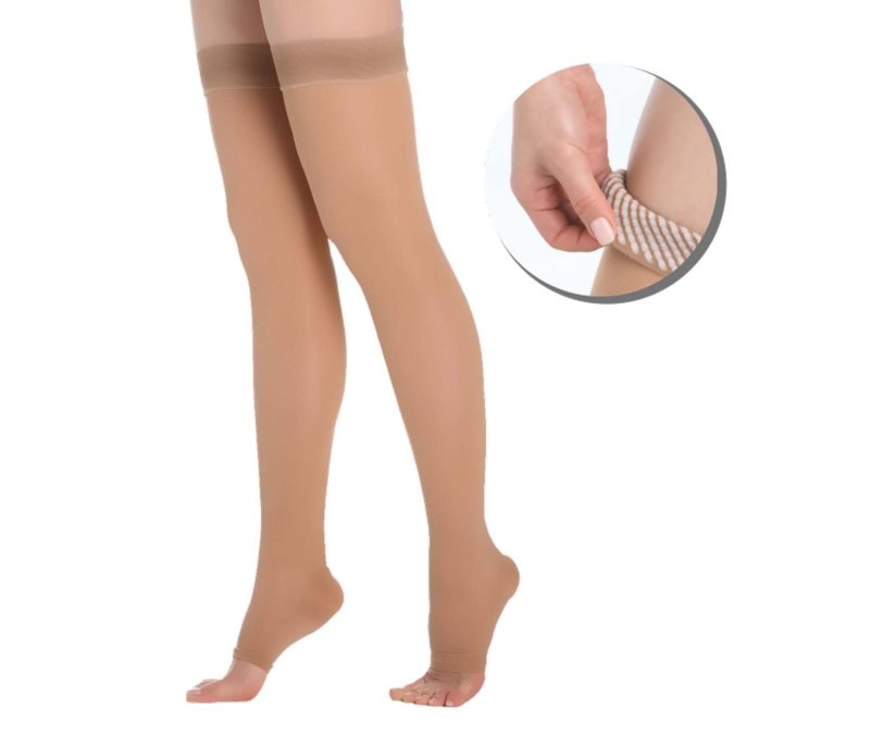 Super Ortho Classic Thigh High Open Toes Band Compression 20-30 Beige (A6-004) Size:M