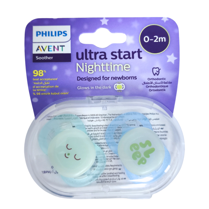 Avent Soother Ultra Start Night Time Designed For Newborns 0-2 Months