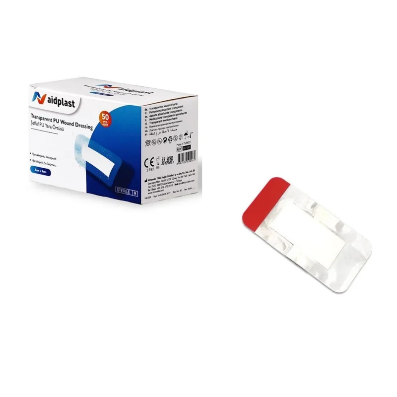 Aidplast Sterile Transparent Pu Wound Dressing 9 Cm X 5 Cm X 50pcs