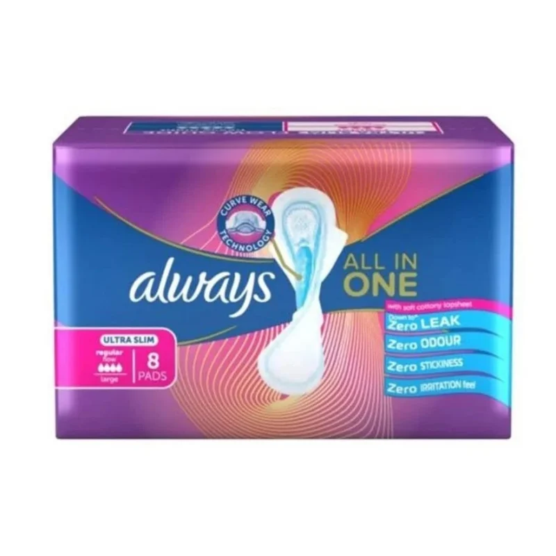 Always All In One Ultra Thin Large Pads – 8 Pads