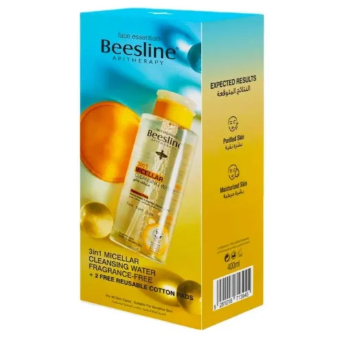 Beesline 3 In 1 Micellar Cleansing Water – 400ml + Free Cotton Pads