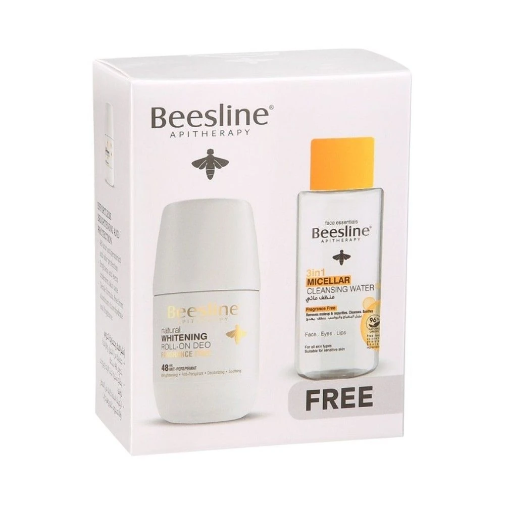 Beesline Fragrance Free Whitening Roll On Deodorant 50ml + Micellar Water 100ml