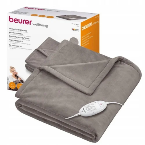 Beurer Hd75 Electric Blanket With 6 Temperature Settings, Soft Heated Throw For Cosy 180 X 130 Cm