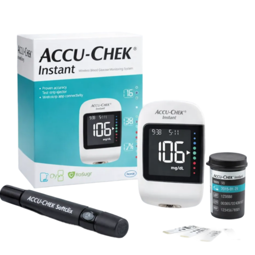 Accu-Chek Instant Blood Glucose Monitor Kit + 50 Test Strips + 100 Lancets