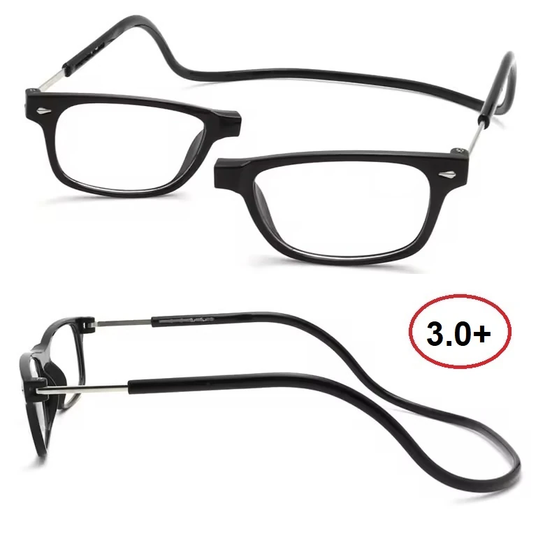 Reading Glass Magnetic Neck Hanging – Rx7001 Black +3.0