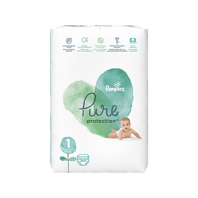 Pampers Pure Protection Diapers Size 1 50Pcs