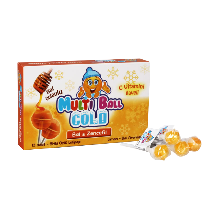 Multiball Cold Lollipop Lemon And Honey Flav 12 Pcs