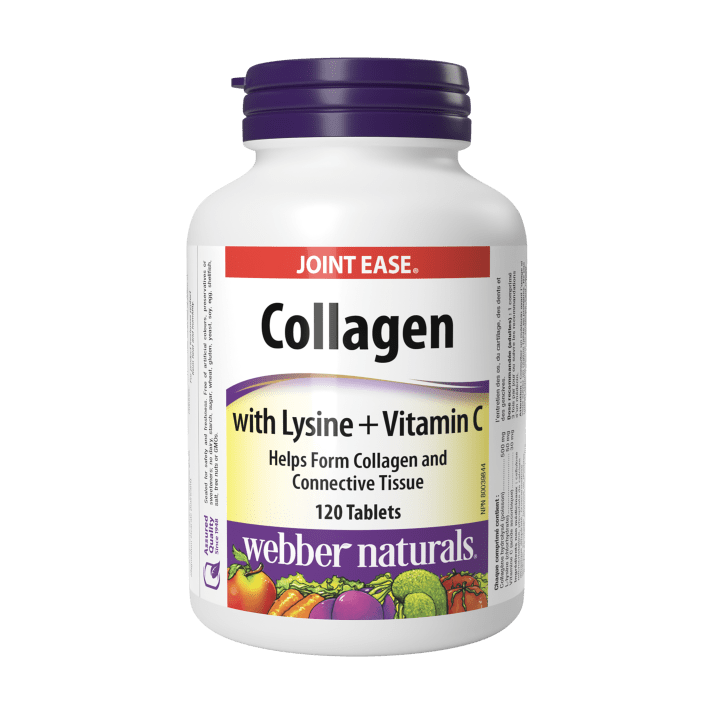 Collagen With Lysine + Vitamin C 120 Tab Webber Naturals