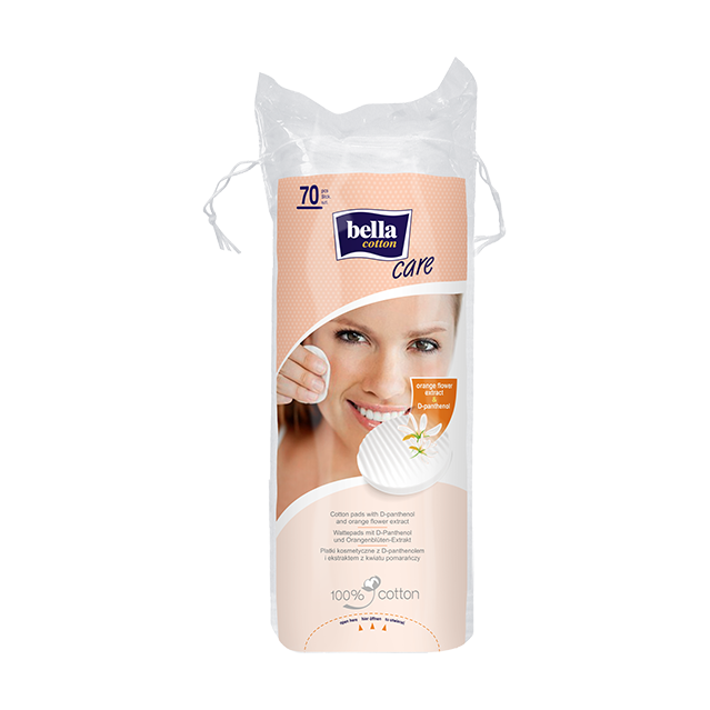Bella Cotton Make Up Remover Pads With Orange Flower