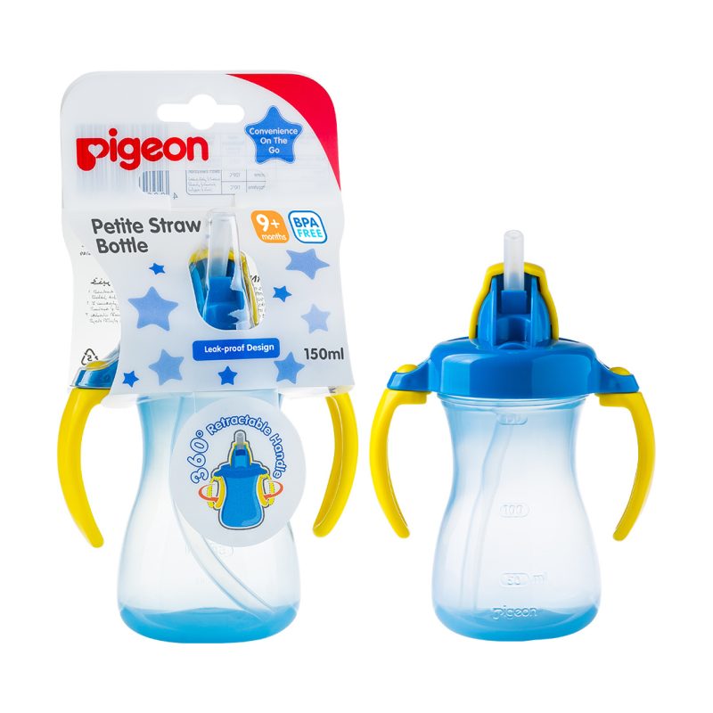 Pigeon Petite Straw Bottle 150ml Blue +9 Months