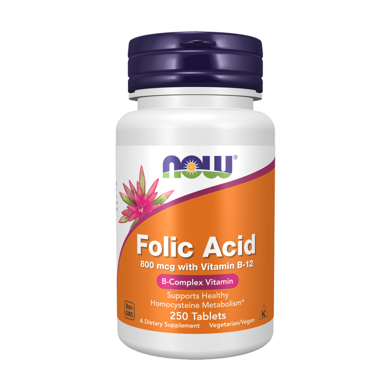 Now Folic Acid 800 Mcg With Vitamin B-12 250 Tab