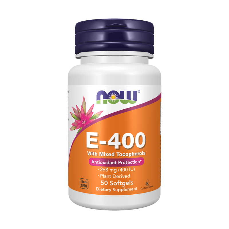 Now Vitamin E 400 With Mixed Tocopherols 50 Softgels