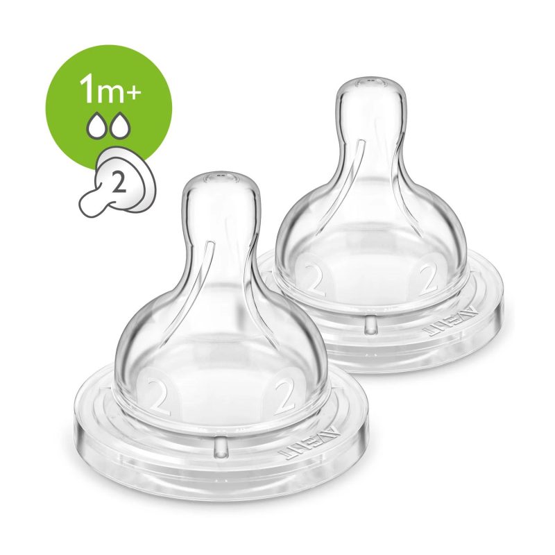 Avent Anti Colic Teat Slow Flow 1+ Month 2 Pc