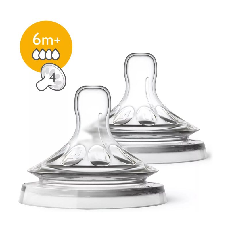 Avent Natural Teat Fast Flow 6+ Month 2 Pc
