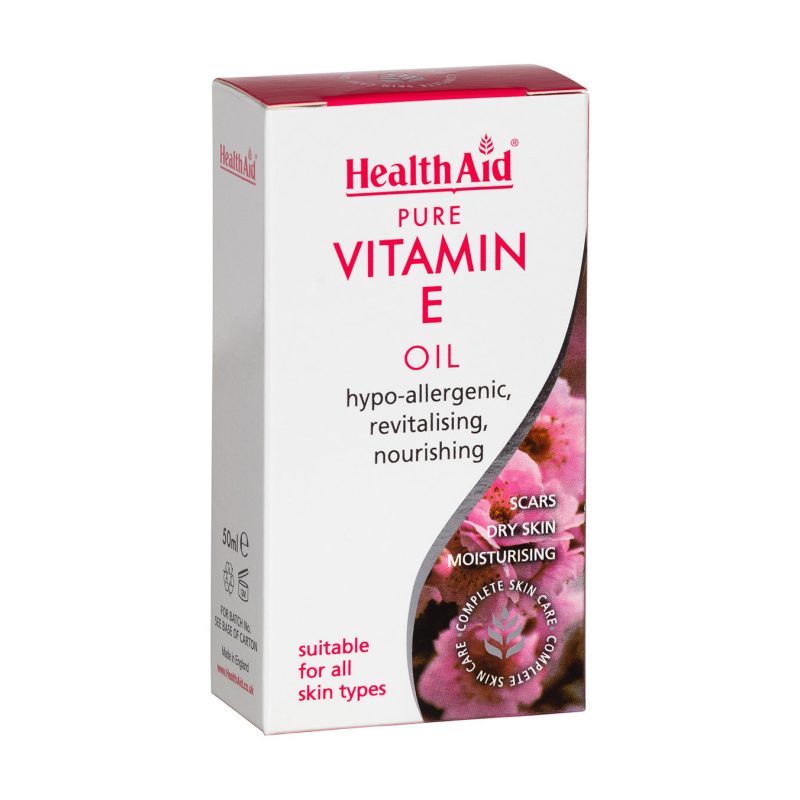 Health Aid Pure Vitamin E Oil For Dry Skin Moisturising 50Ml