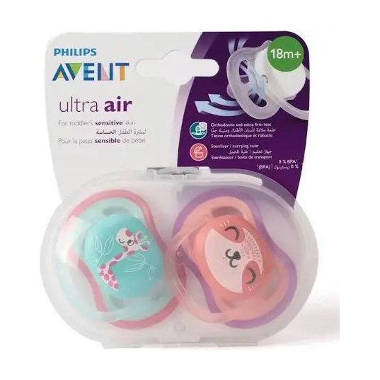 Avent Ultra Air Free Flow Soother 18 Month 2Pc
