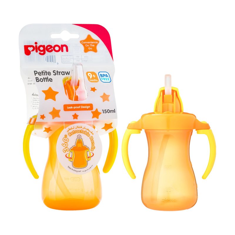 Pigeon Petite Straw Bottle Hanging Type 150Ml Orange