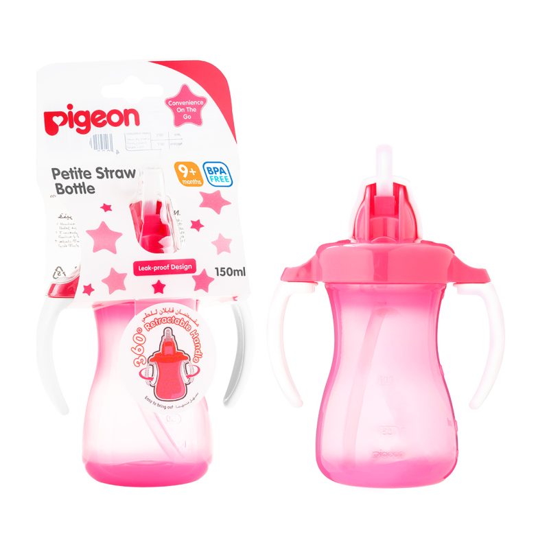 Pigeon Petite Straw Bottle Hanging Type 150Ml Pink
