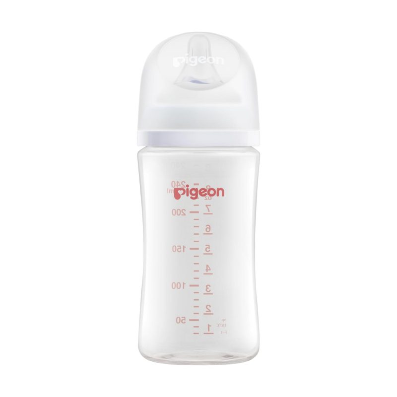 Pigeon Softouch Wide Neck Feeding Plastic Bottle White 240 Ml