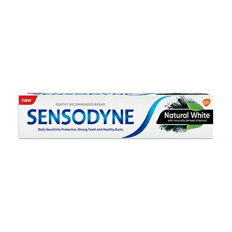 Sensodyne Natural White Toothpaste With Naturally Derived Charcoal 75ml