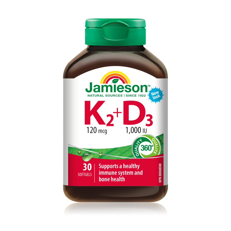 Jamieson Vitamin K2 120Mcg+D3 1000 Iu 30Cap