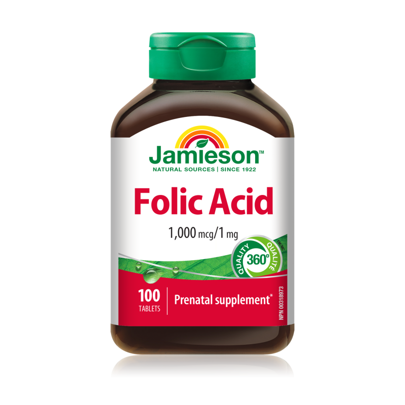 Jamieson Folic Acid Tablet 1000 Mcg 100 Pc