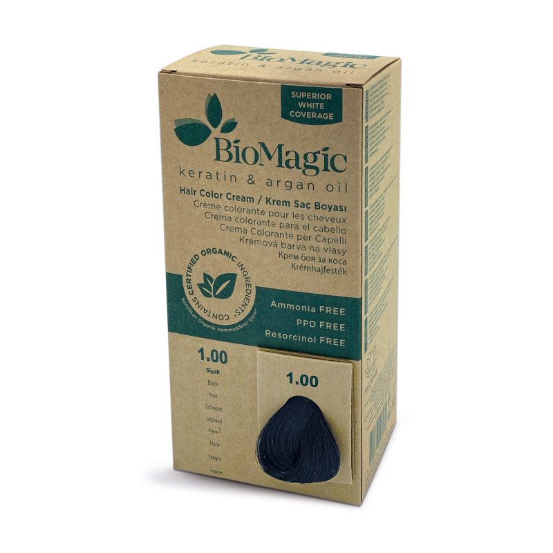 Biomagic Hair Color Cream Kit 1/00 Black