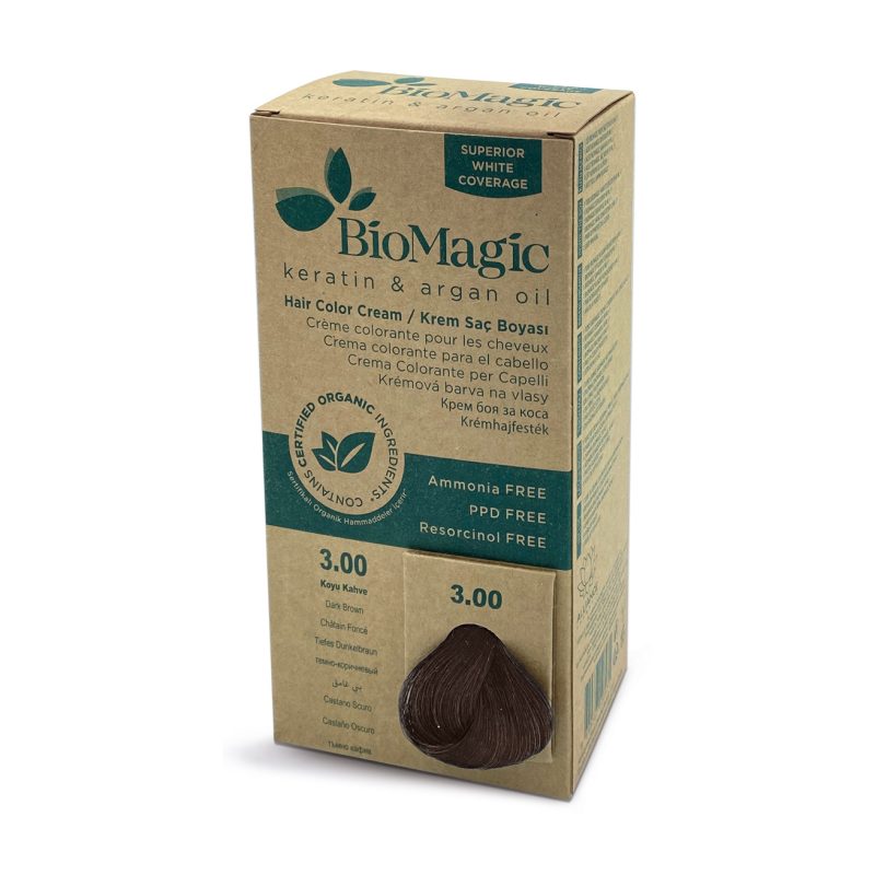 Biomagic Hair Color Cream Kit 3/00 Dark Brown