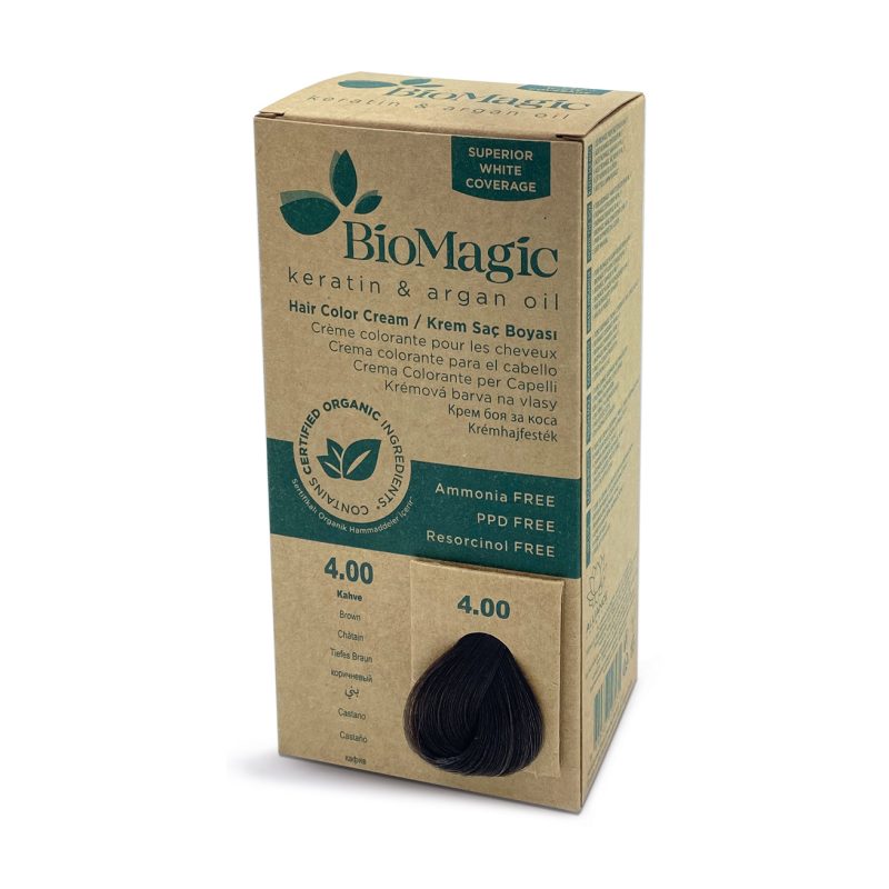 Biomagic Hair Color Cream Kit 4/00 Brown