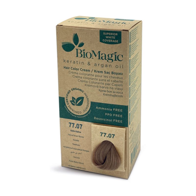 Biomagic Hair Color Cream Kit 77/07 Natural Brown Blonde