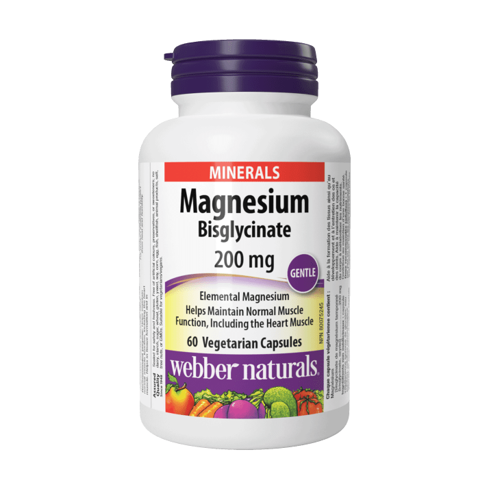Webber Naturals Magnesium Bisglycinate 200 Mg Capsules 60’S