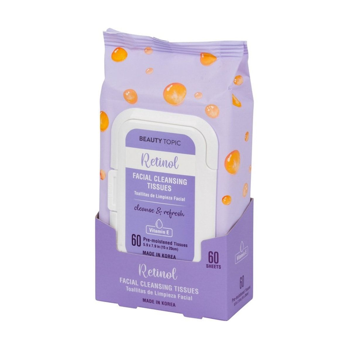 Beauty Topic Retinol Facial Cleansing Tissues (60 Count)