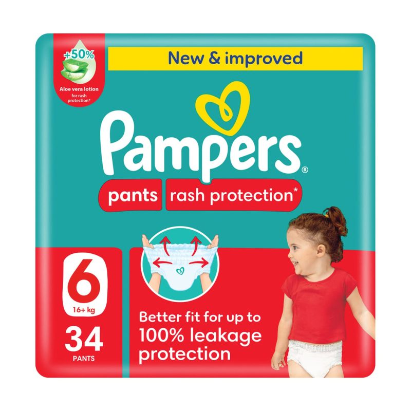 Pampers Rash Protection Size 6 (16kg+) 34 Pants