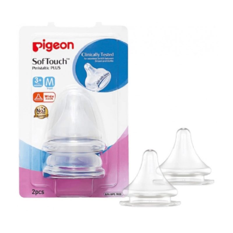 Pigeon Softouch Silicone Nipple (M) +3 Months 2pc