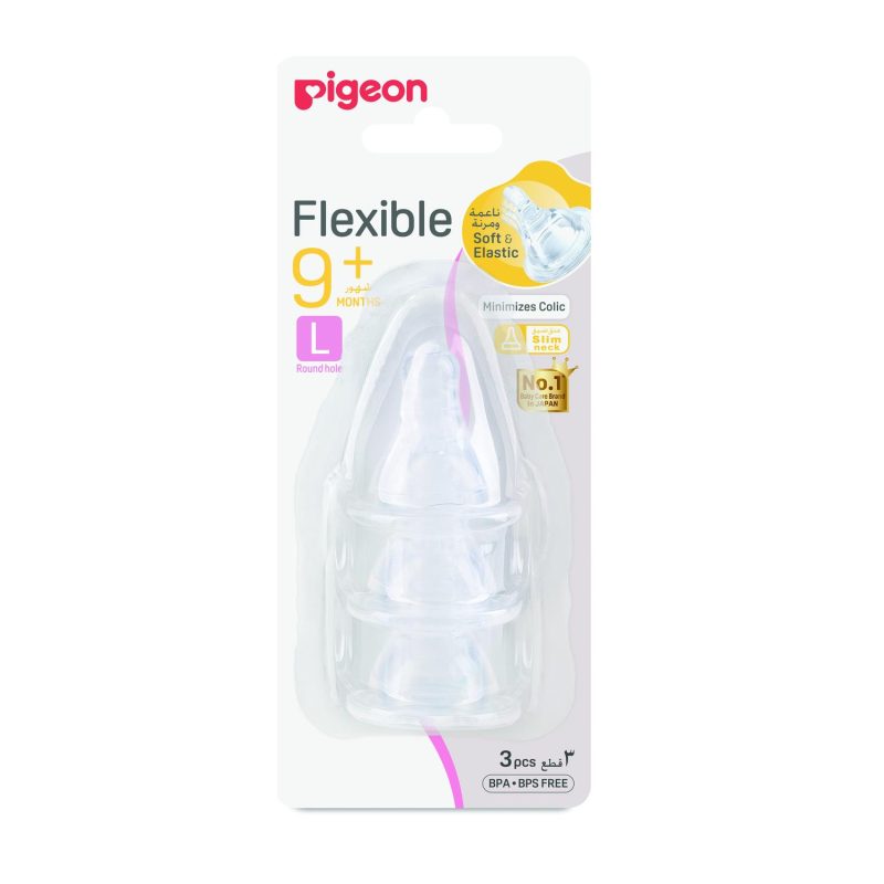 Pigeon Silicone Nipple (L) +9 Months 3Pc