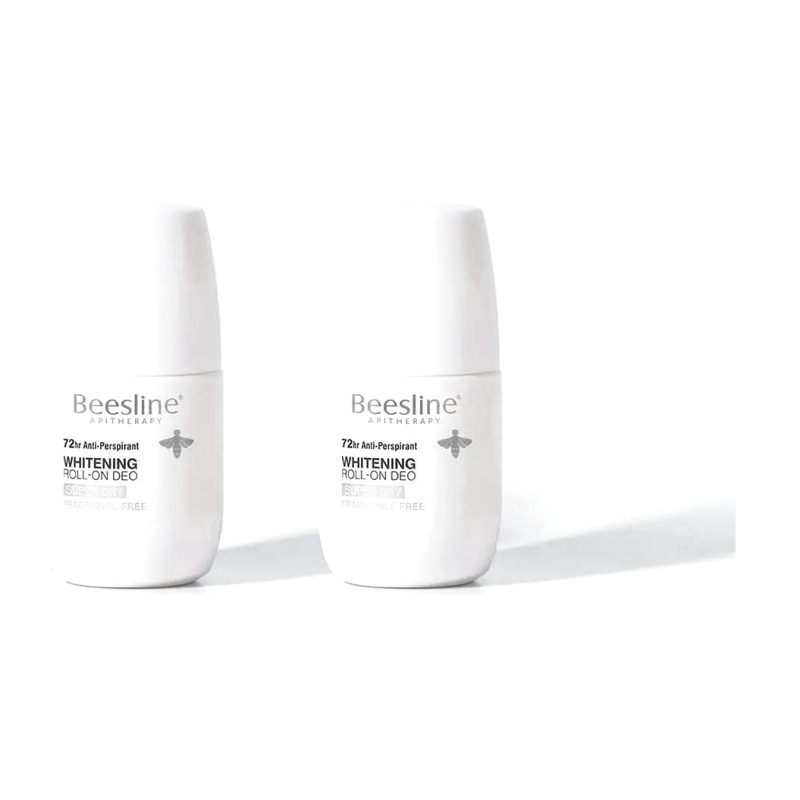 Beesline Roll-On Whitening Deodorant, Super Dry, Fragrance-Free, 50Ml (1+1) Free
