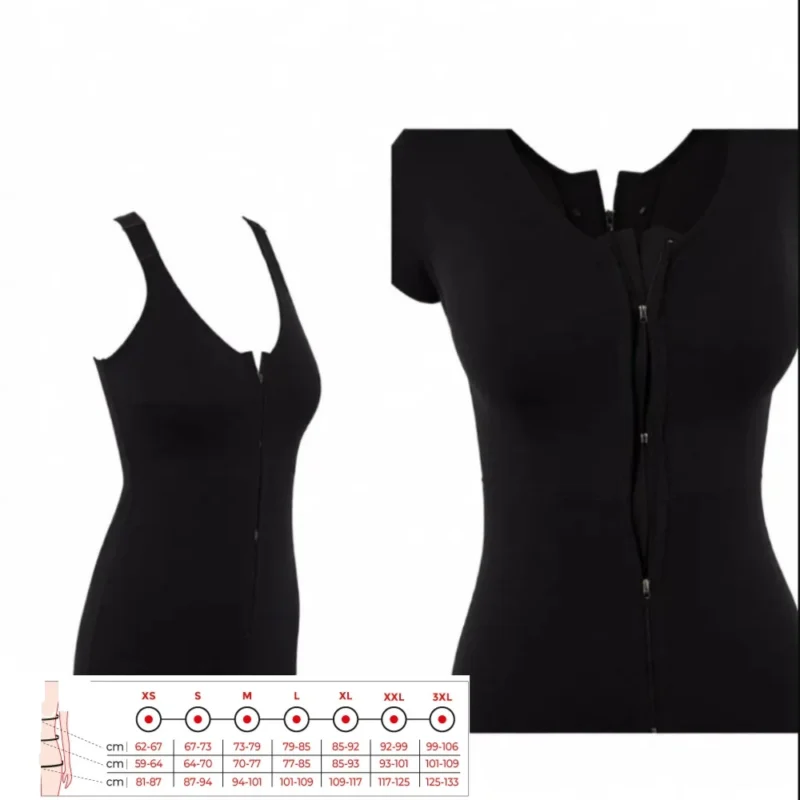 Variteks Zippered Body Panty Liposuction Garment 227 (Medium) Black