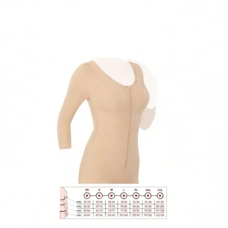 Variteks Zippered Panty / Sleeved Liposuction Garment 226 (M) Beige